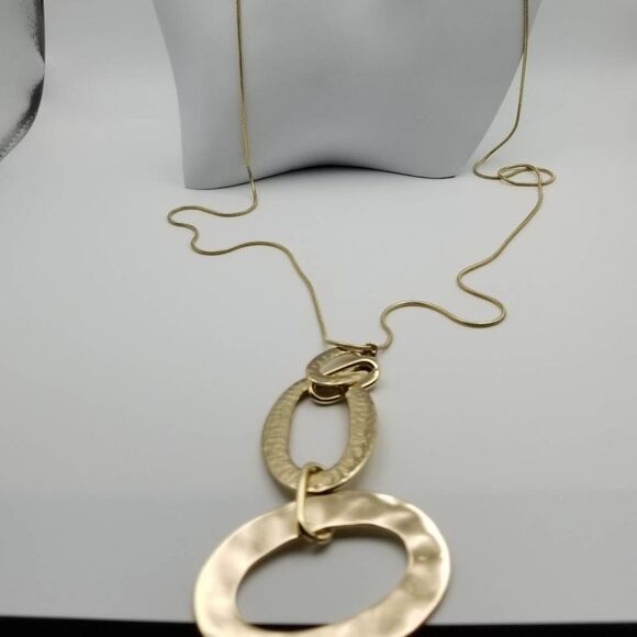 Pharoah link gold tone frost necklace - Picture 1 of 2